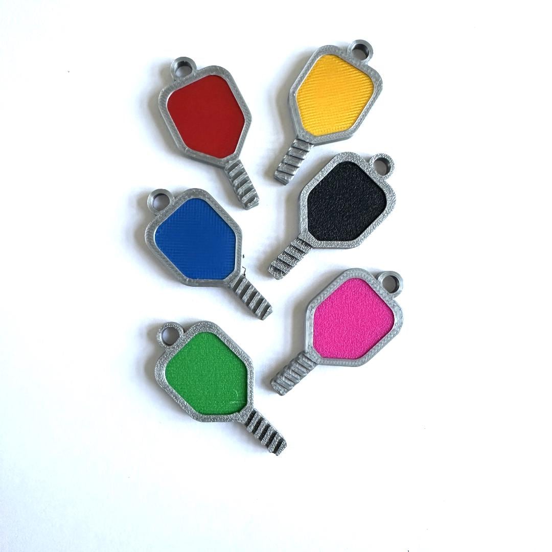 Mini Pickleball Paddles & Balls Variety Pack of 24 Mini Pickleballs 6 Mini Paddles Vibrant Yellow, Green, Hot Pink, Gold, Black, Red, Blue - Thumbnail 2