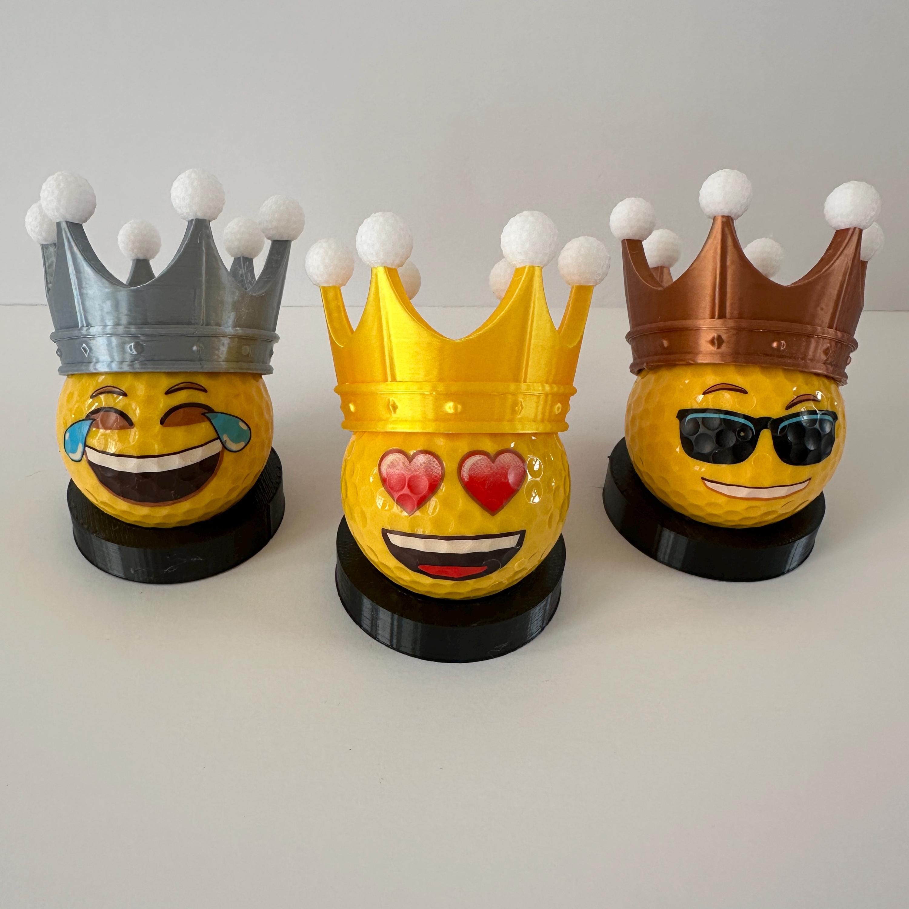 Crown Golf Trophies, Golf Ball Display, Prizes for Golf Tournaments & Gifts, Set Of 3, Celebrate A Hole In One, Closest To The Pin