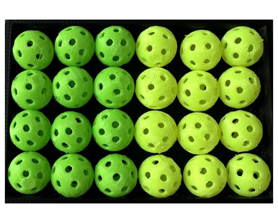 Mini Pickleball Bead Set: 24 Green & Yellow Plastic Charms (12mm) - Thumbnail 2