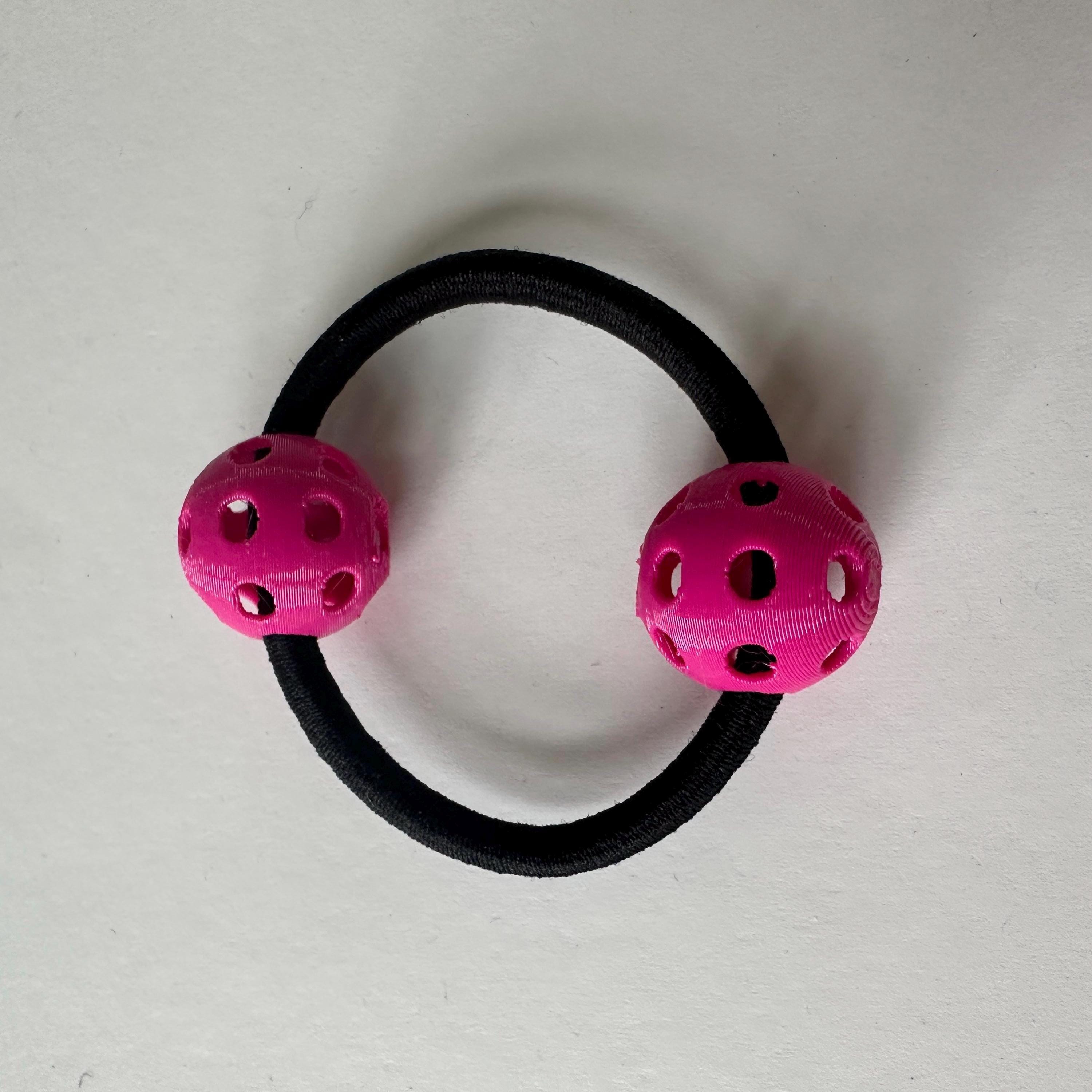 Pickleball Hair Ties - Set of 3 - Hot Pink, Yellow & Neon - Thumbnail 7