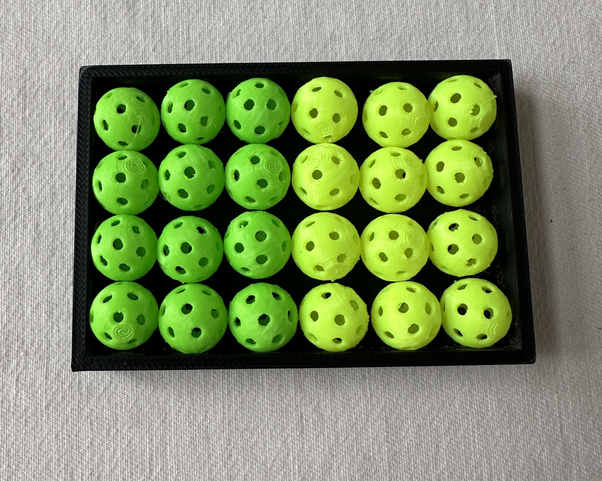 Mini Pickleball Bead Set: 24 Green & Yellow Plastic Charms (12mm) - Thumbnail 4
