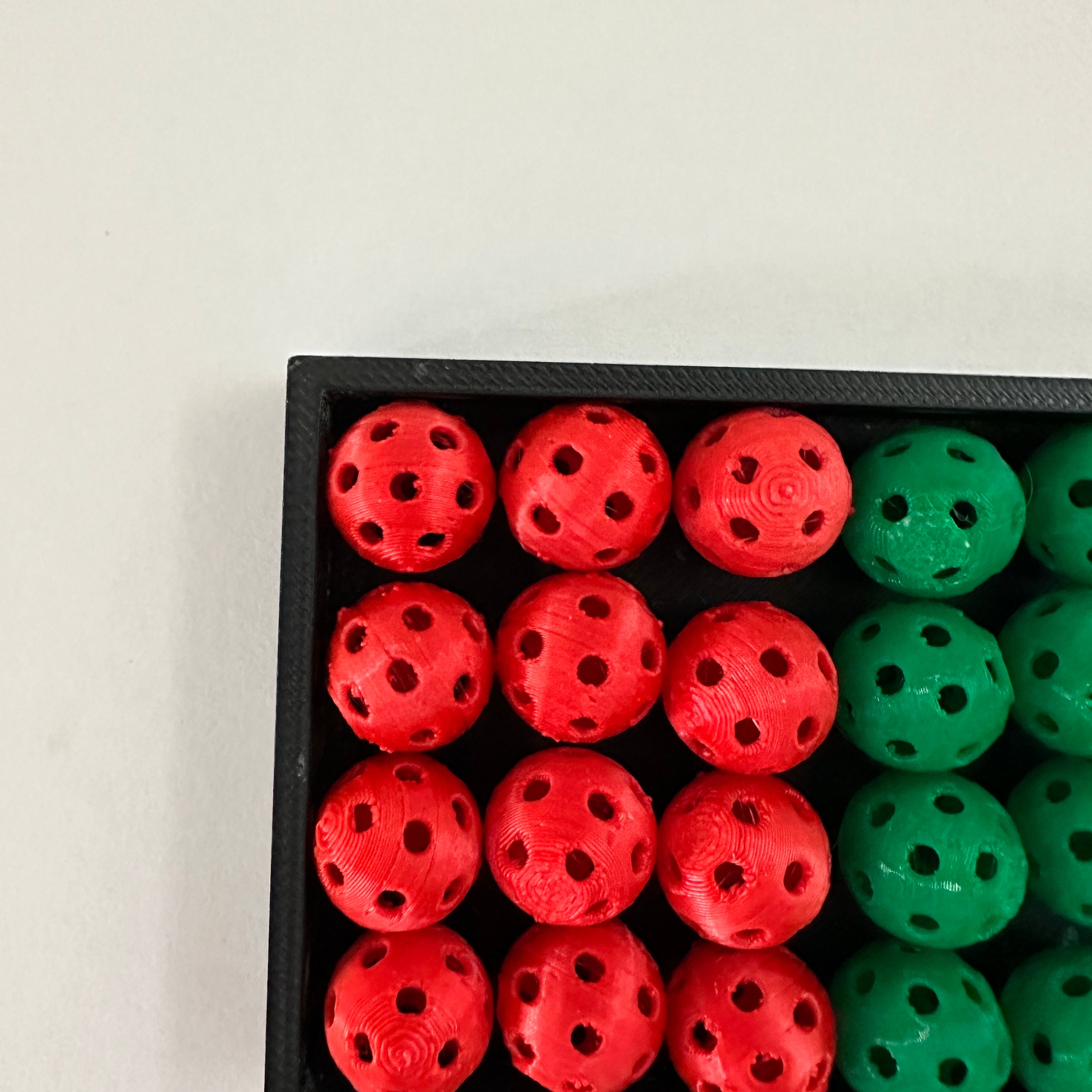 24 Mini Pickleball Beads (12mm) For Christmas Pickleball Gifts, Cute Pickle ball Earrings, Charms, Pickleball Bag Tags - 12 Red 12 Green - Thumbnail 2