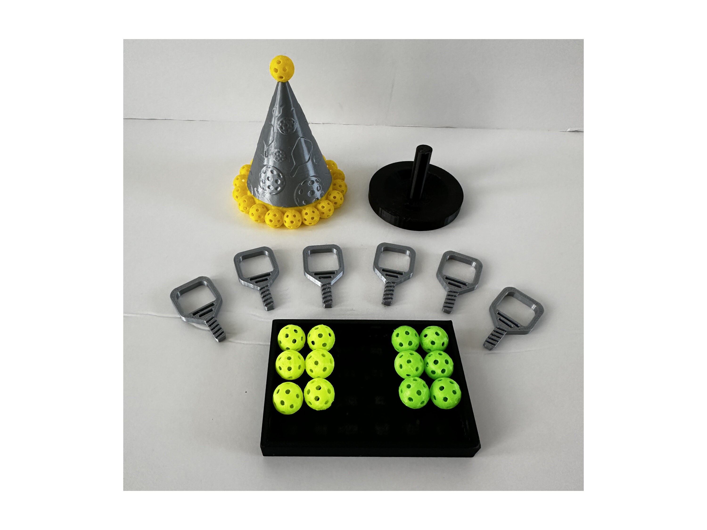 Pickleball Cake Topper: Birthday Party Pack with Mini Paddles & Balls - Thumbnail 3