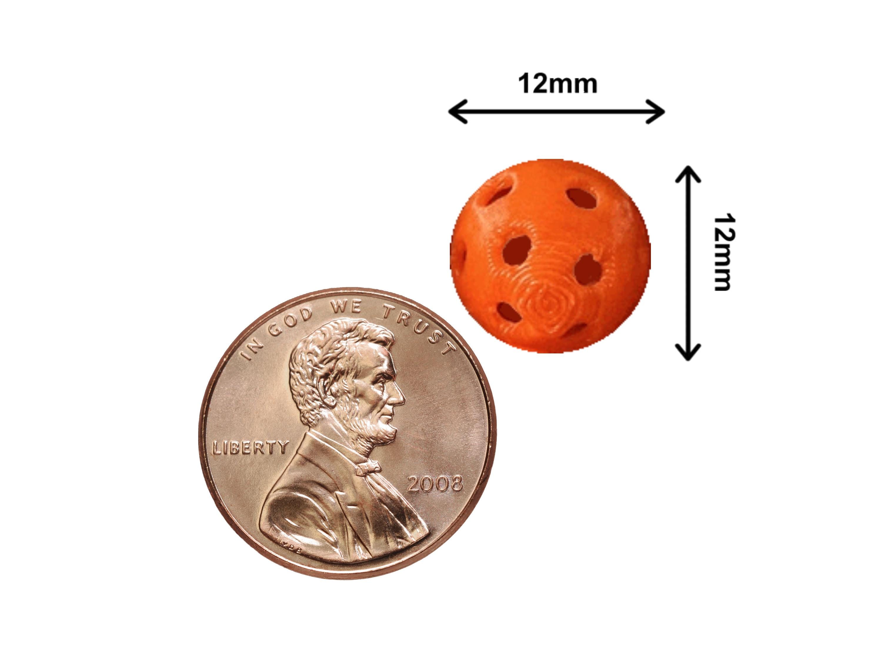Halloween Mini Pickleball Bead Set 24 Orange & Black Size 12mm Pickleball Charms, Halloween Pickleball Party Decor, Keychains and Bag Tags - Thumbnail 3