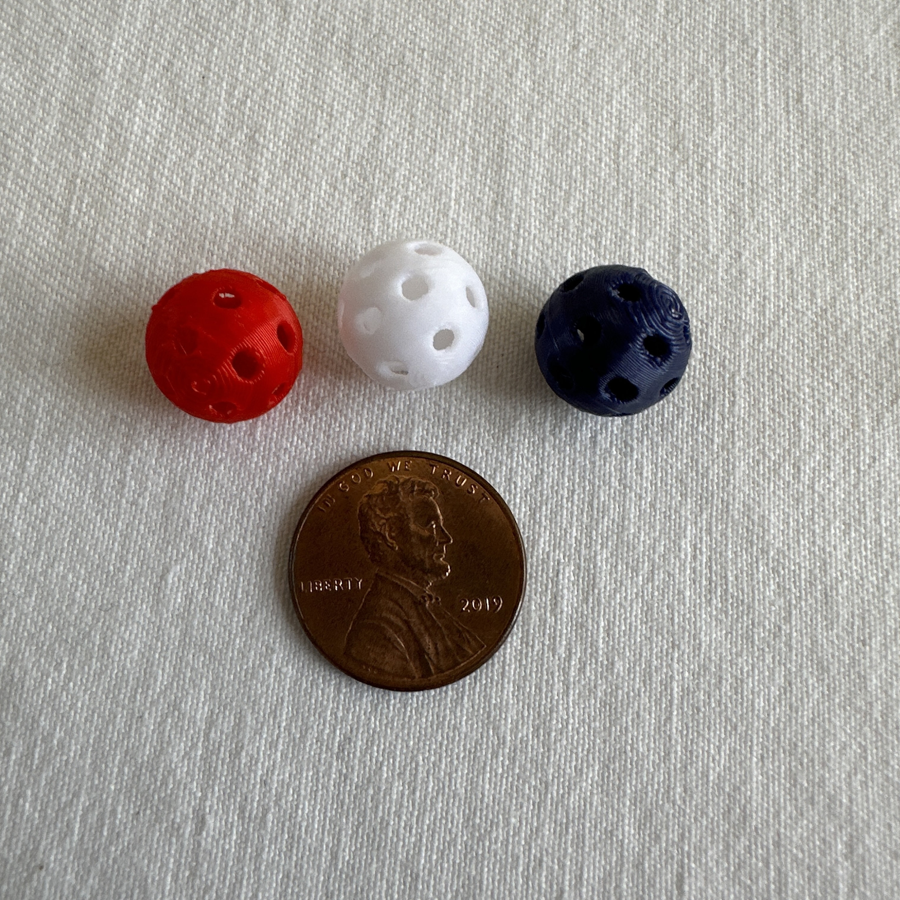 Fourth Of July Mini Pickleball Beads, Red White Blue , 12mm , Pickleball Charms, Pickleball Keychains, Earrings, Unique Pickleball Gifts - Thumbnail 5