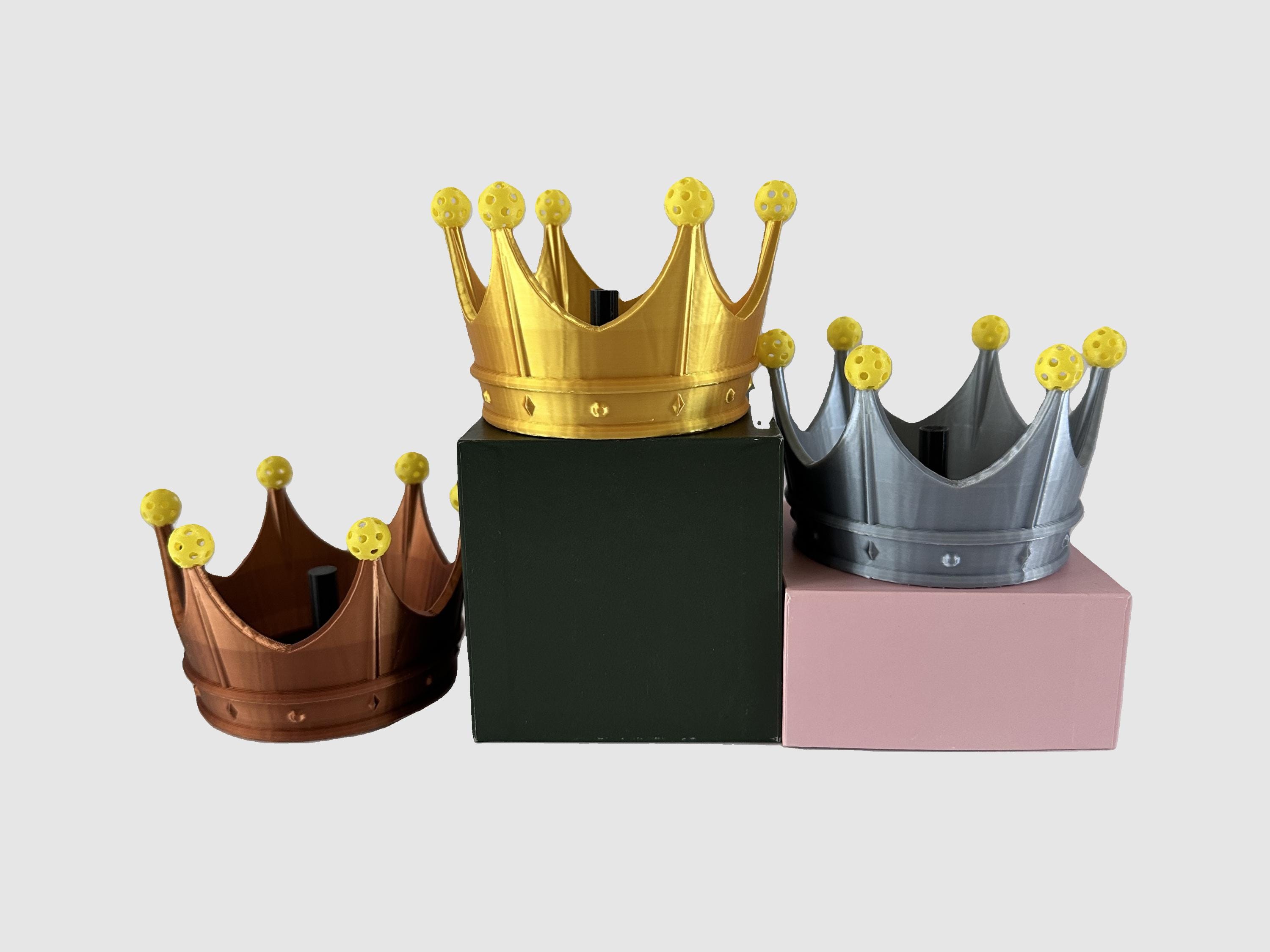 Mini Pickleball Tournament Crowns: Gold, Silver & Bronze Champion Trophies - Thumbnail 2