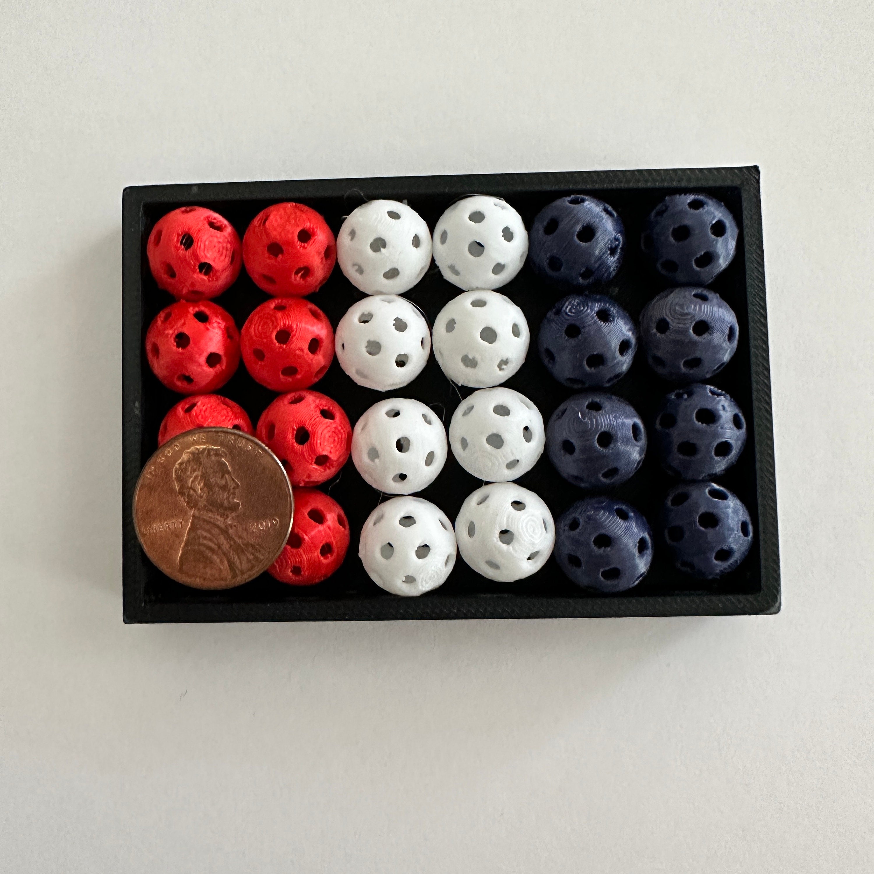 Fourth Of July Mini Pickleball Beads, Red White Blue , 12mm , Pickleball Charms, Pickleball Keychains, Earrings, Unique Pickleball Gifts - Thumbnail 6