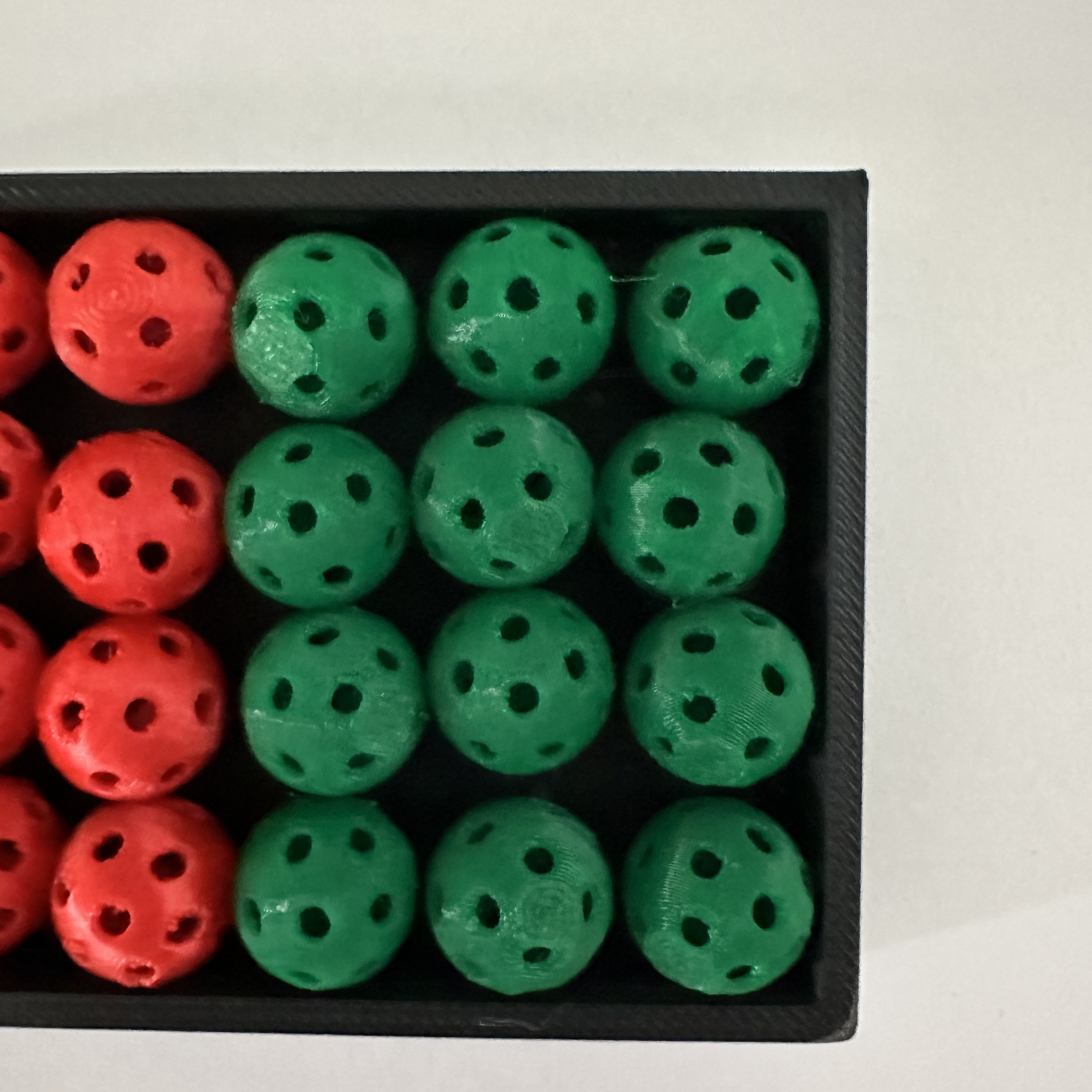 24 Mini Pickleball Beads (12mm) For Christmas Pickleball Gifts, Cute Pickle ball Earrings, Charms, Pickleball Bag Tags - 12 Red 12 Green - Thumbnail 3
