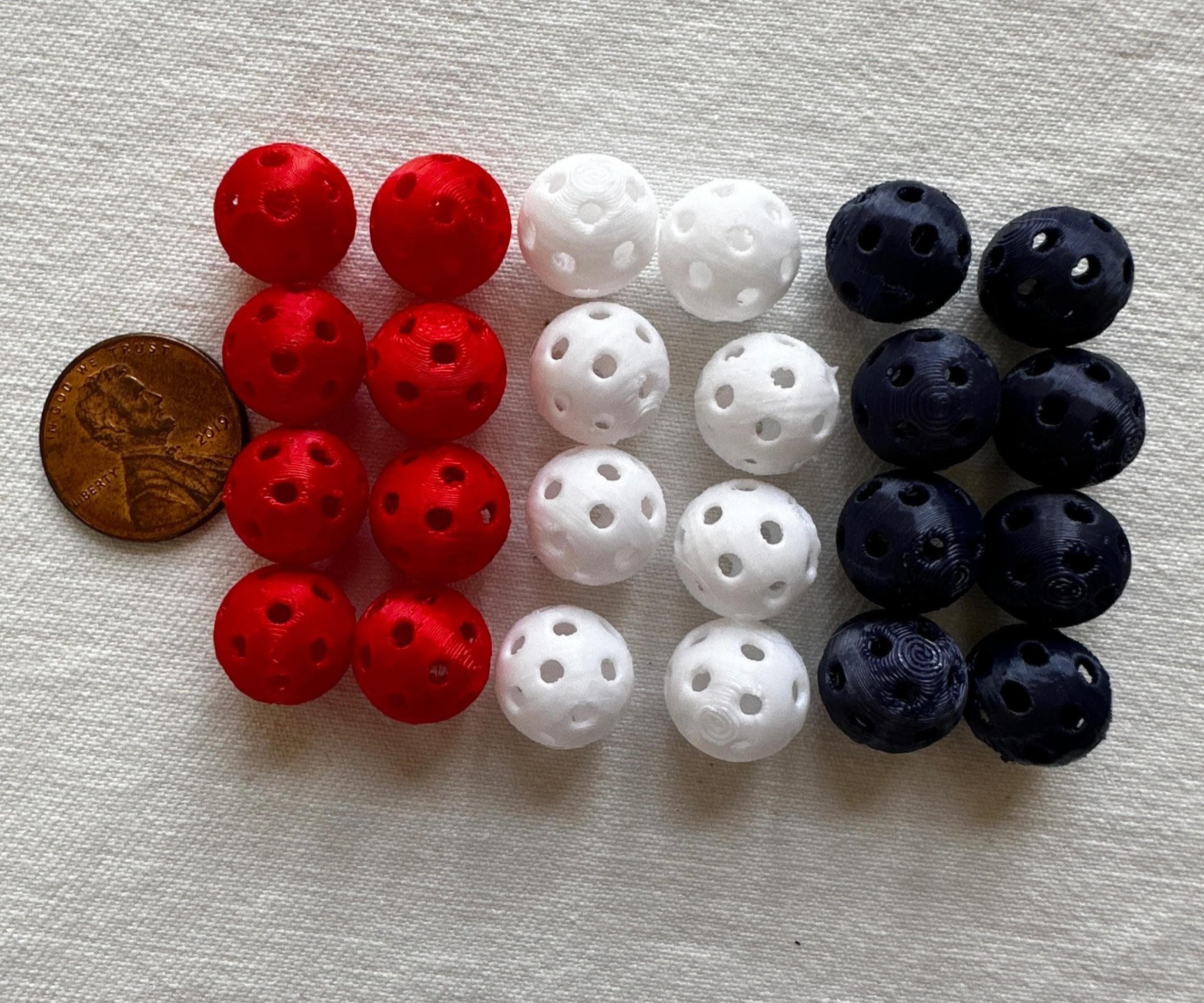 Fourth Of July Mini Pickleball Beads, Red White Blue , 12mm , Pickleball Charms, Pickleball Keychains, Earrings, Unique Pickleball Gifts - Thumbnail 3