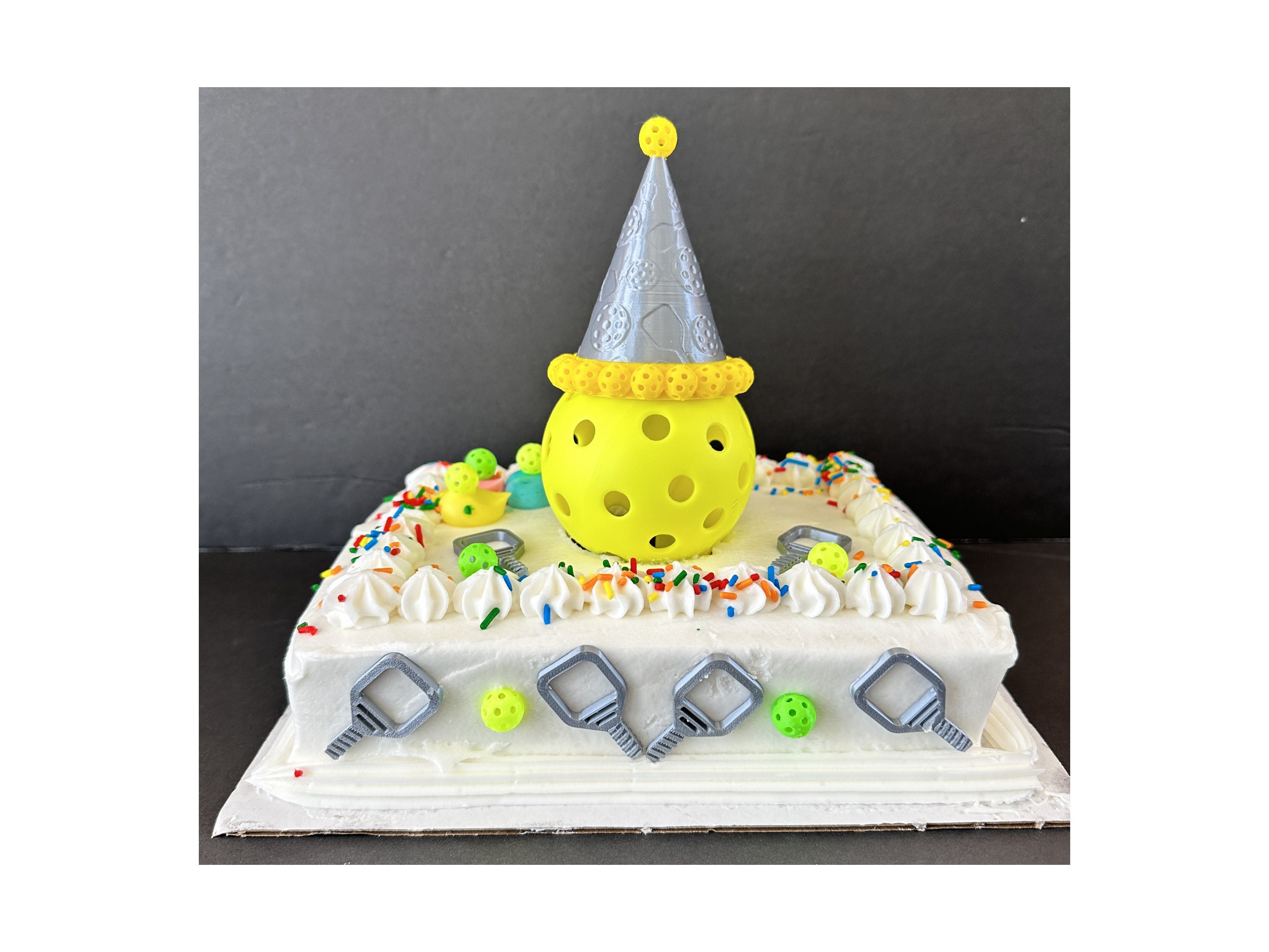 Pickleball Cake Topper: Birthday Party Pack with Mini Paddles & Balls - Thumbnail 2