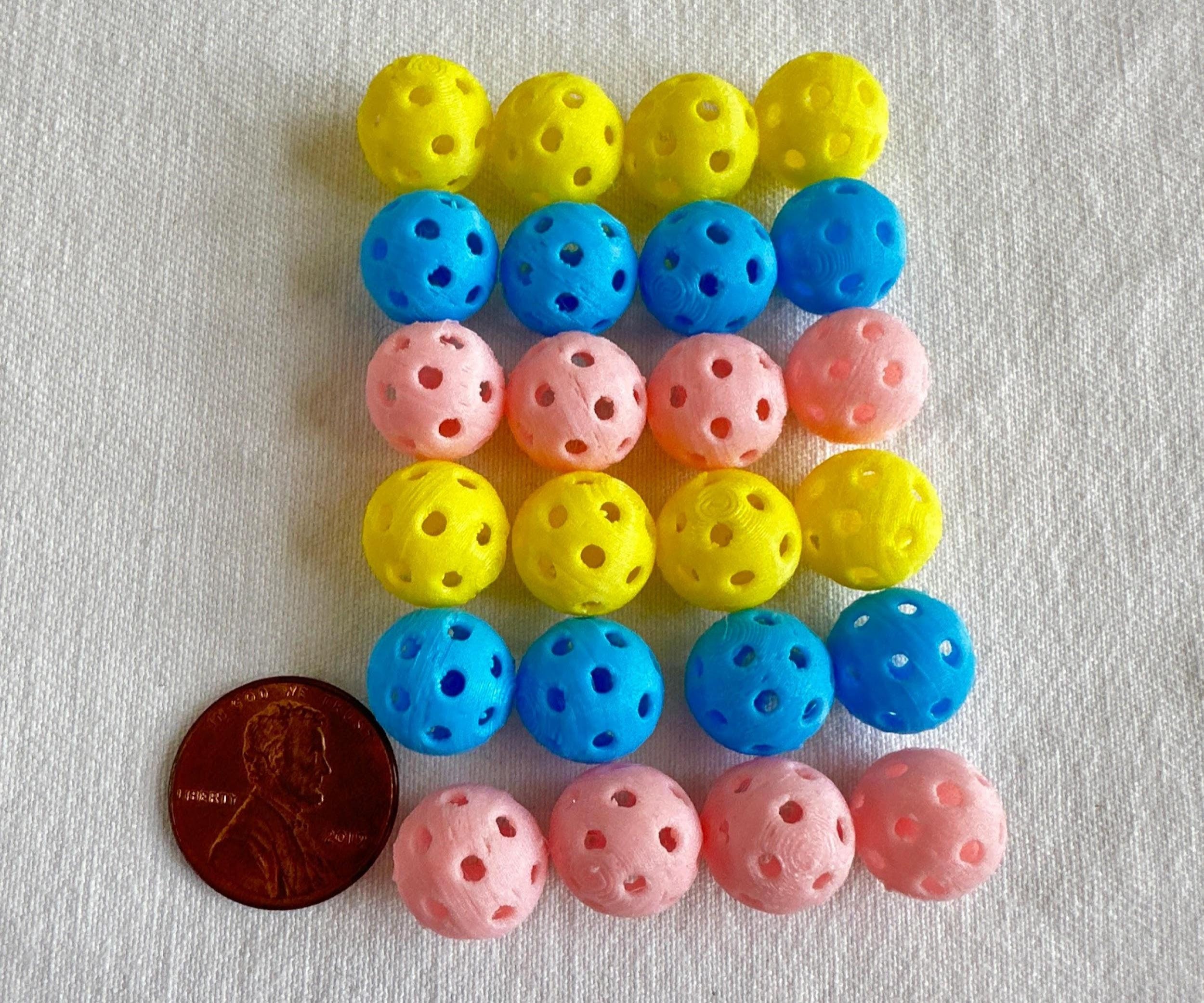 Easter Mini Pickleball Beads |Red & Pink| Size 12mm | Pickleball Charms | Pickleball Keychains | Earrings | Unique Pickleball Gifts - Thumbnail 2