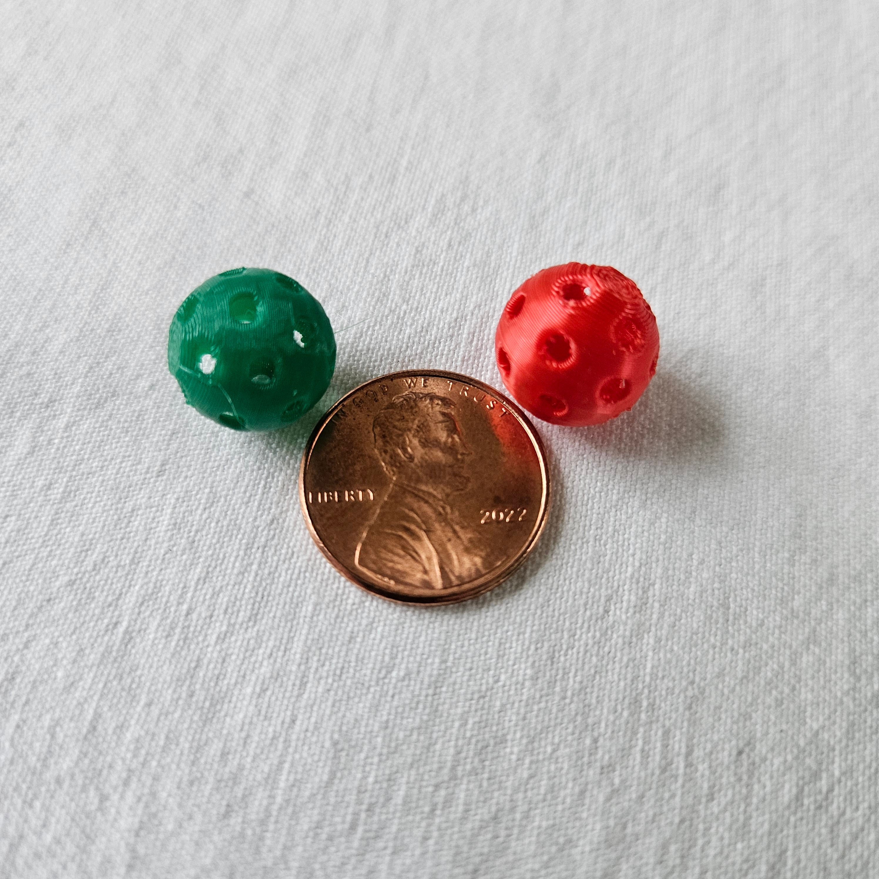 24 Mini Pickleball Beads (12mm) For Christmas Pickleball Gifts, Cute Pickle ball Earrings, Charms, Pickleball Bag Tags - 12 Red 12 Green - Thumbnail 6