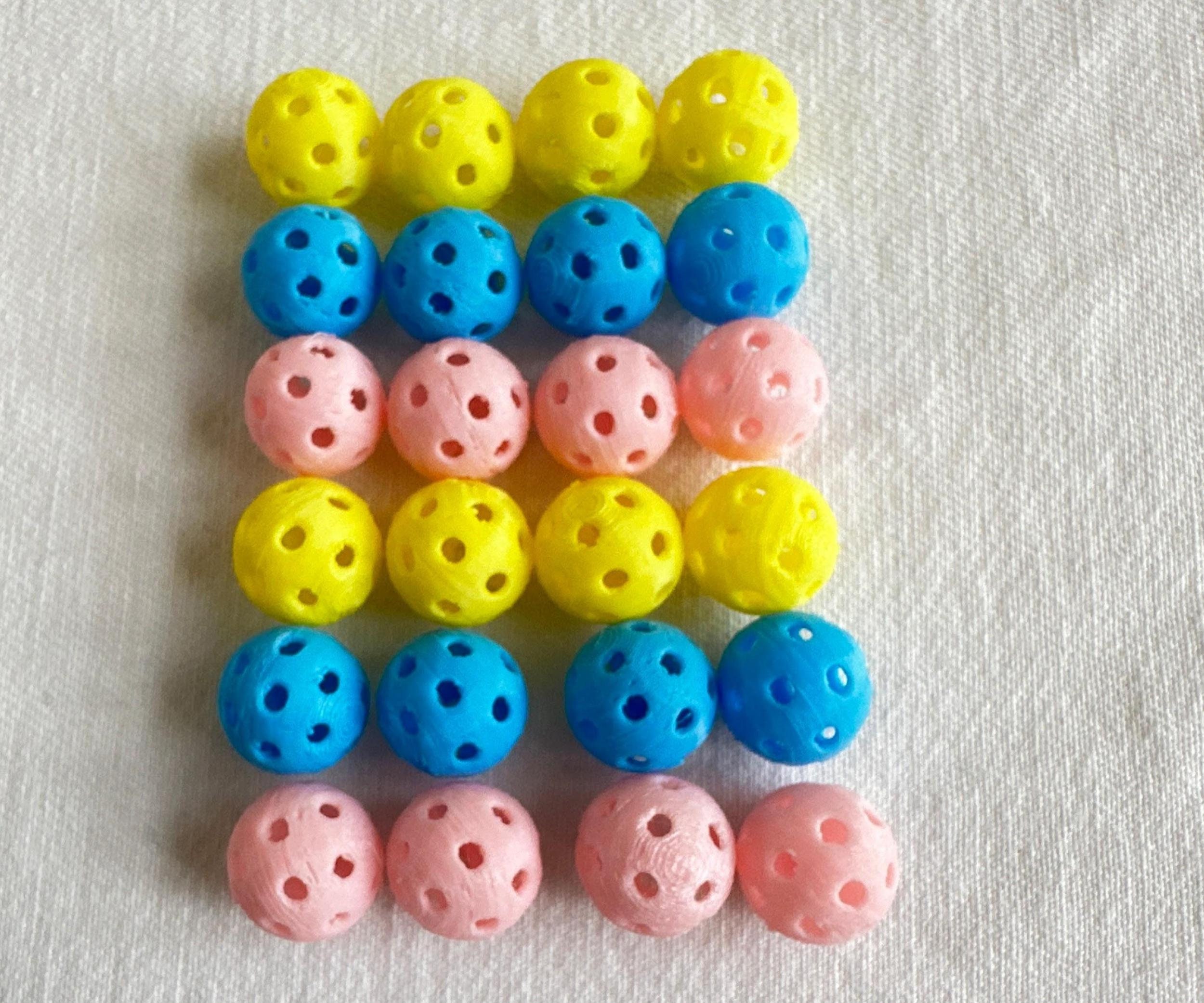 Easter Mini Pickleball Beads |Red & Pink| Size 12mm | Pickleball Charms | Pickleball Keychains | Earrings | Unique Pickleball Gifts