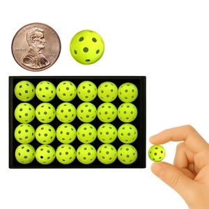 Mini Pickleball Beads: 12mm DIY Jewelry & Keychain Charms 24 Yellow Beads