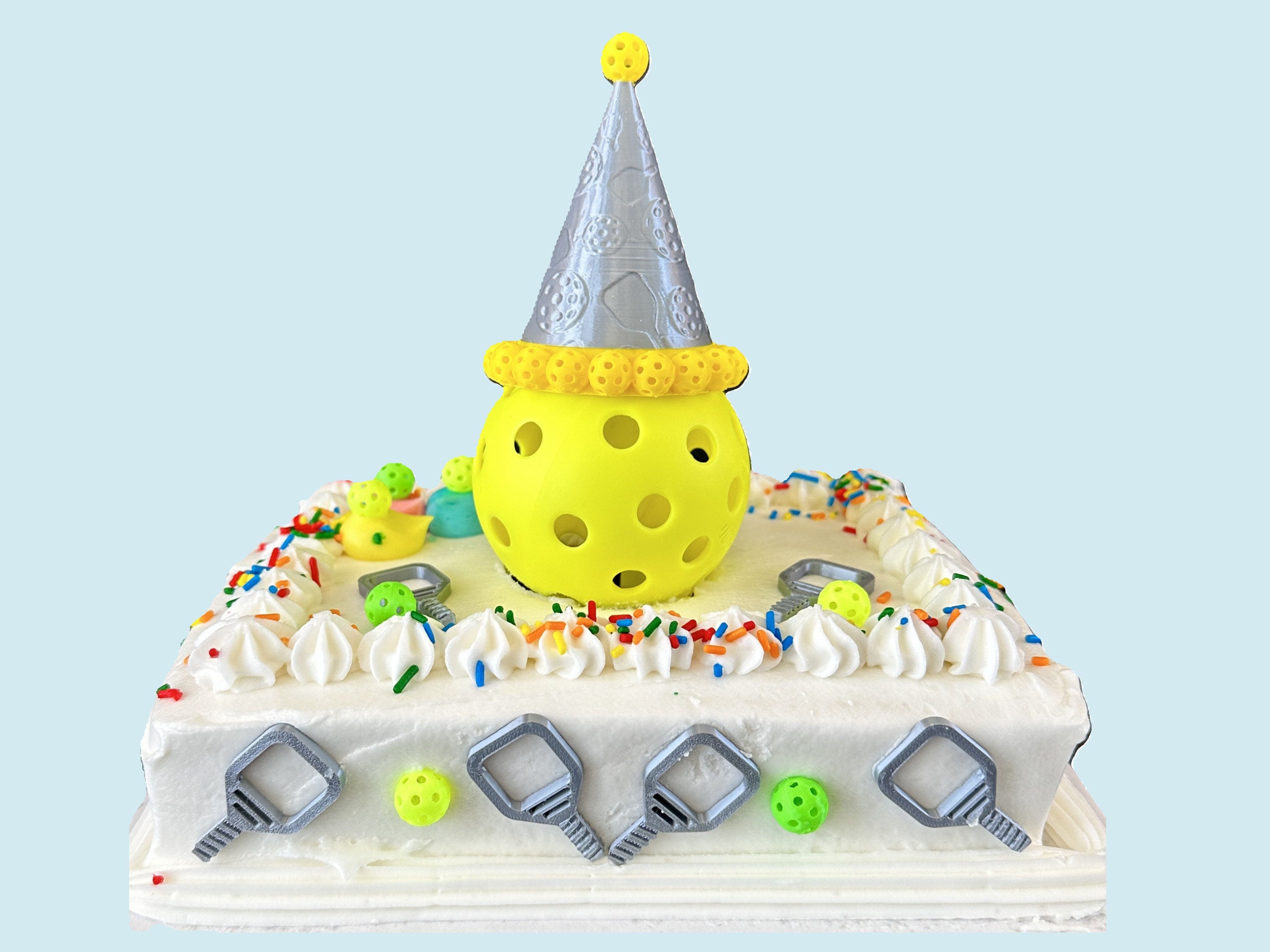 Pickleball Cake Topper: Birthday Party Pack with Mini Paddles & Balls