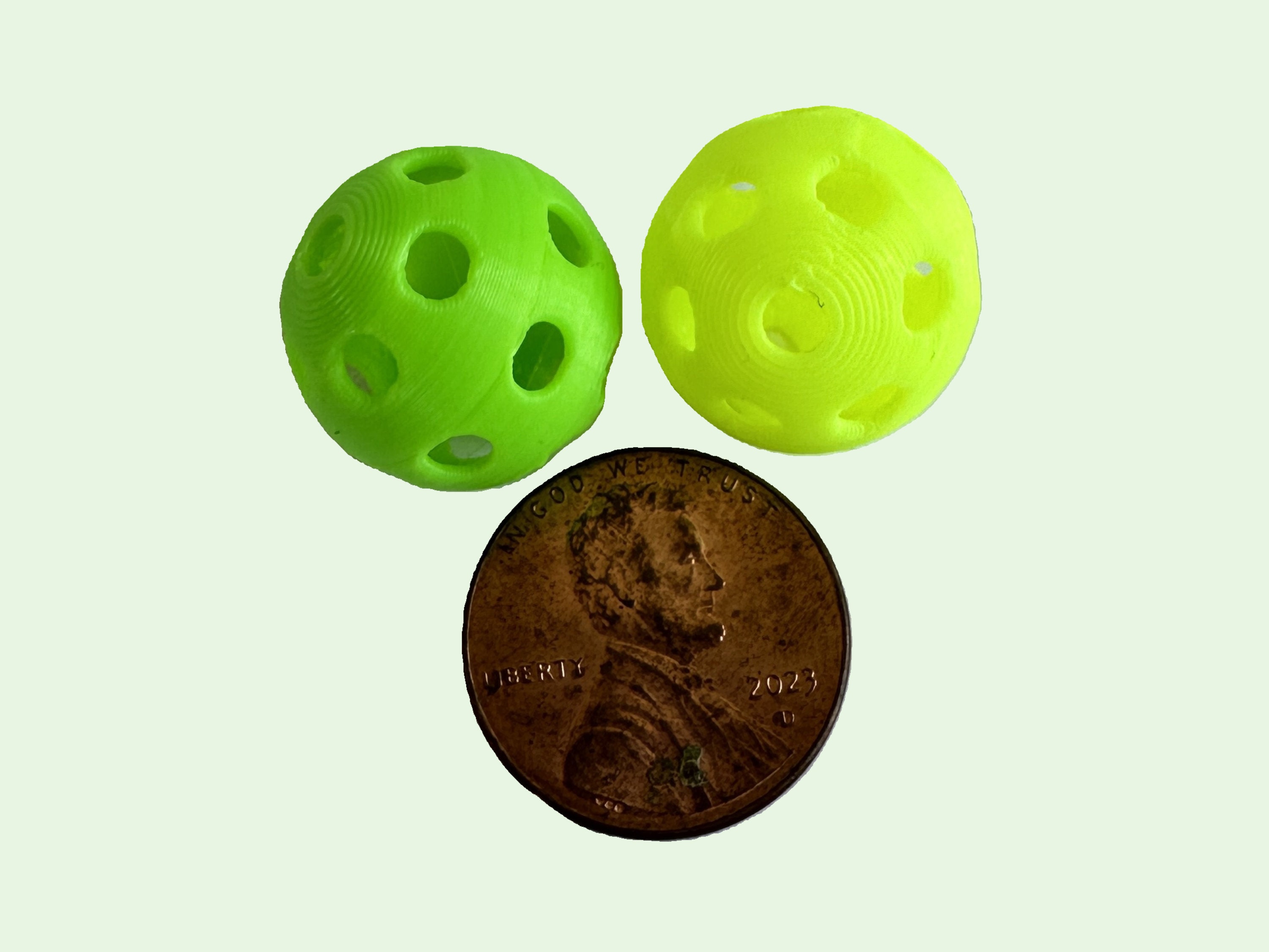 Mini Pickleball Bead Set 24 Green & Yellow, Larger Size 16mm Pickleball Charms, Craft Pickleball Keychains, Bag Tags, Pickleball Accessories - Thumbnail 2