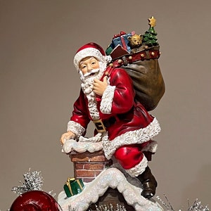 Unique Tree Topper - Santa in Chimney