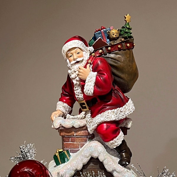 Unique Tree Topper - Santa in Chimney