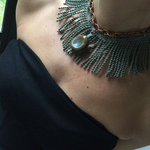One of a kind, handmade semi precious Jade necklace
