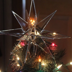 Christmas Tree Topper Star, 18 Point Star, Wedding gift, Christmas, Moravian Star, Beveled Glass, Christmas Tree Topper, Stained Glass