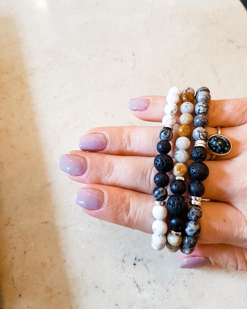 All The Feels Diffuser Bracelet Grey Picture Jasper & Lava image 4