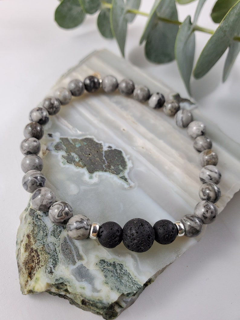 All The Feels Diffuser Bracelet Grey Picture Jasper & Lava image 1