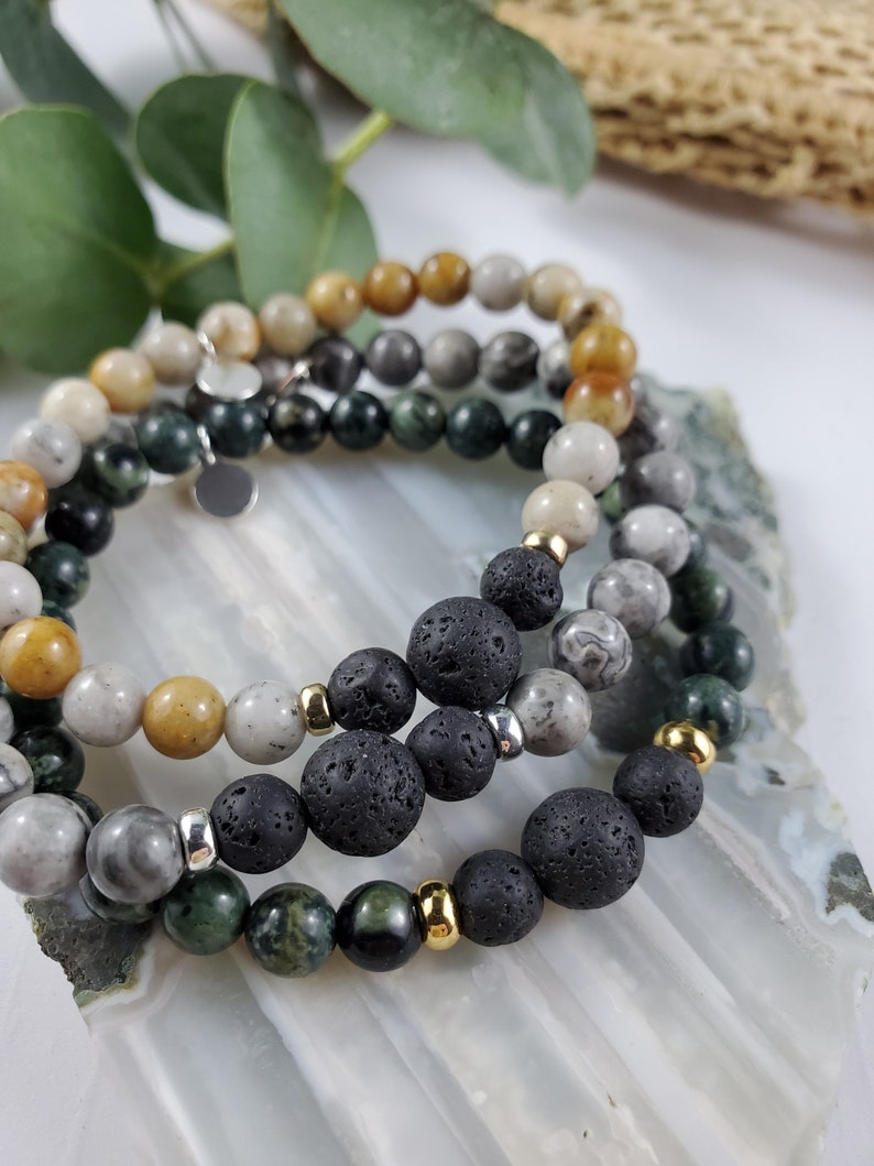 All The Feels Diffuser Bracelet Grey Picture Jasper & Lava image 3