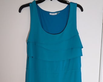 Vestido verde azulado, talla 10, Calvin Klein