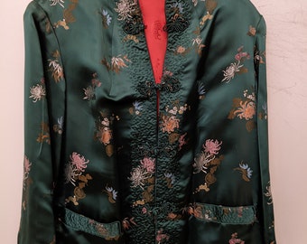 Chaqueta acolchada de brocado chino, reversible, talla 8 de EE. UU.