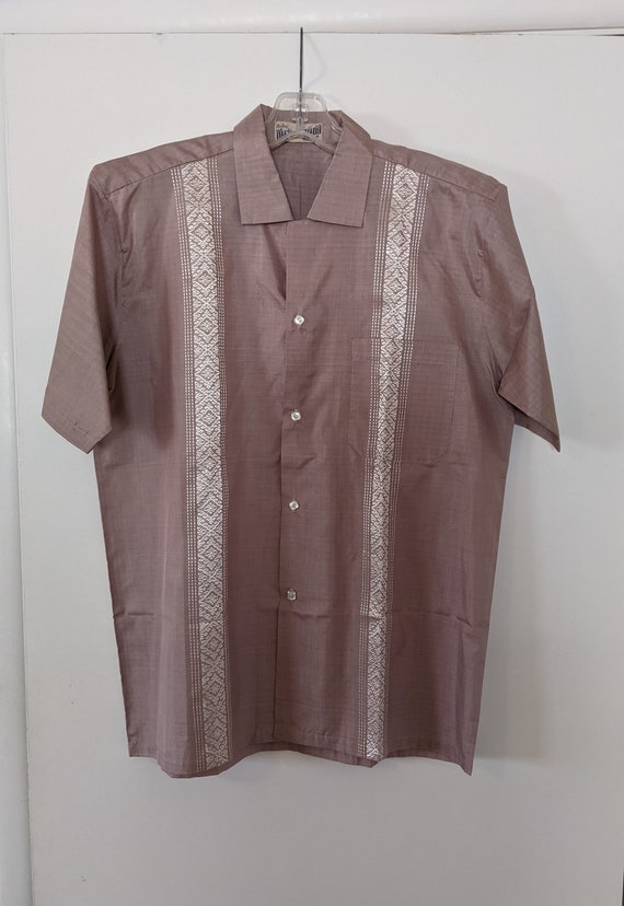 New 100% Thai Silk Men's Guayabera Shirt, Medium, 