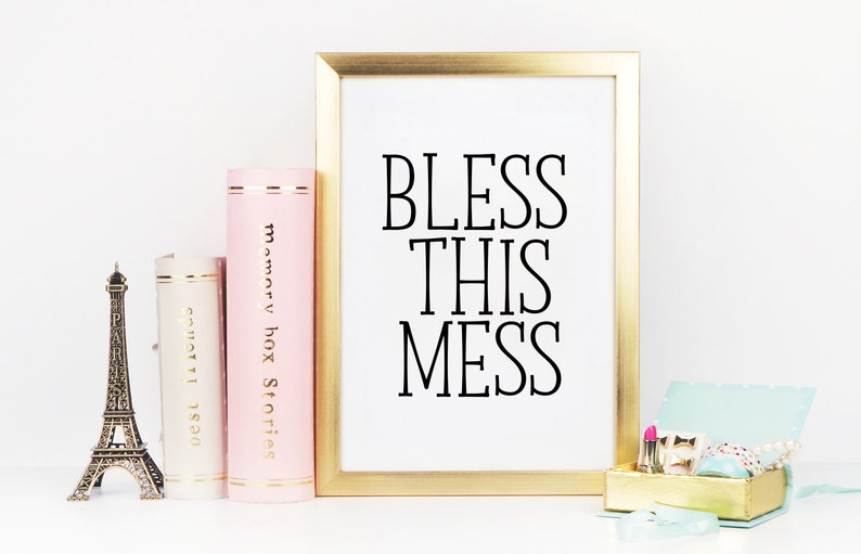 Bless this mess. PRINTABLE ART. Instant Download. Typography | Etsy