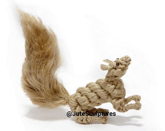 Jute squirrel - Medium - Symbols of ambition, joy, preparation, never giving up