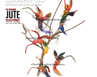 Jute Hummingbird Color Blended - 1 pc - Symbol of joy, happiness, positive energy, Hummingbird spirit help to guide us