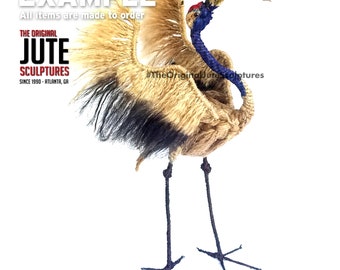 Jute crane Heron - Only Jute Color  - Symbol of happiness, eternal youth, good fortune & longevity