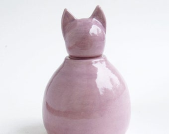 Small Purple Cat Urn - 14 lbs - pet urn, violet cat urn, colorful cat urn, cat cremation urn
