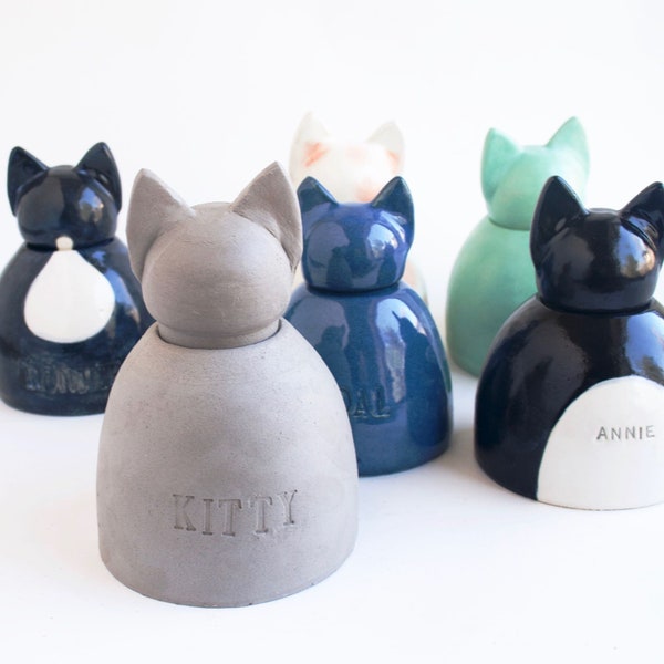 Custom Cat Urn - 25 lbs - cat cremation, pet urn, large cat urn, urn for cat, painted urn, small pet urn