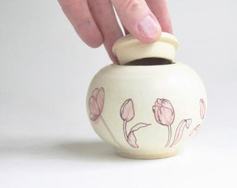 Tiny Tulips Urn - keepsake, infant, small pet