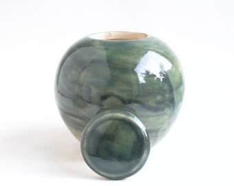 Black Marble Urn - cremation urn, pet urn, funeral urn, child's urn, green urn, urn with black