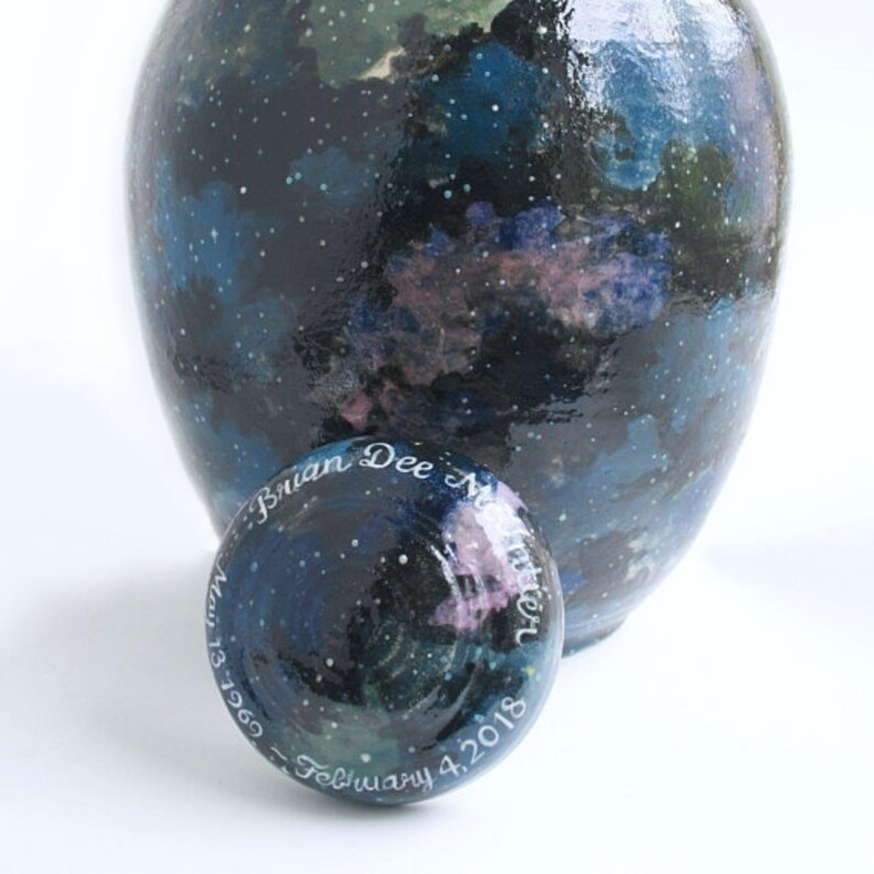 Extra Large Galaxy Urn urn with stars black urn milky way Etsy