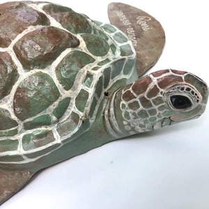 Painted Turtle Urn custom urn, biodegradable, cremation, funeral, turtle urn, sea turtle, ocean urn, ocean burial urn image 3