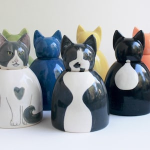 Custom Cat Urn - 25 lbs - cat cremation, pet urn, large cat urn, urn for cat, painted urn, small pet urn