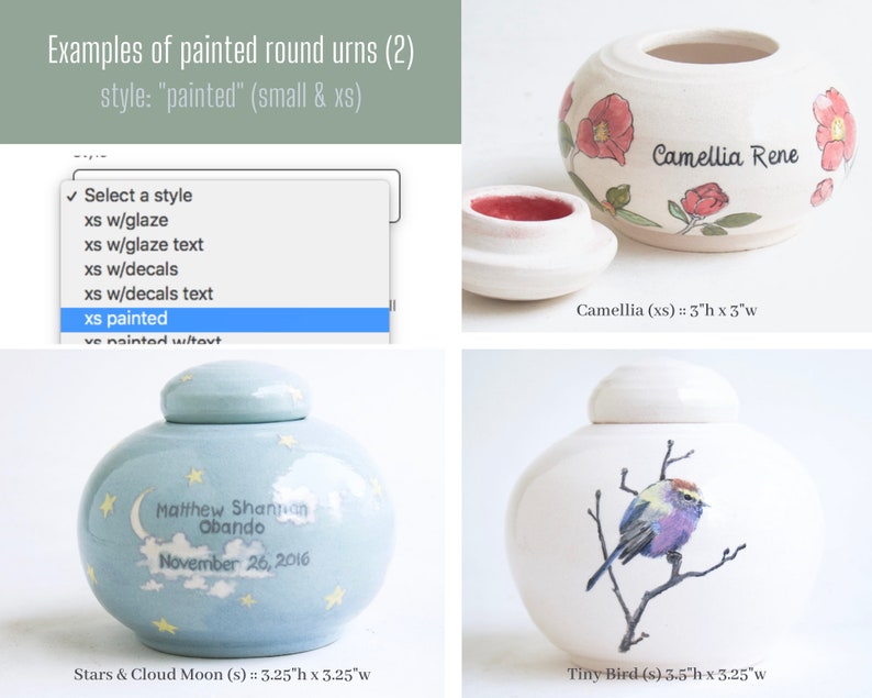 Custom Baby Urn round urn for infant, urn for baby, baby urn, custom baby urn, ceramic urn for baby image 5