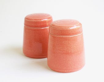 Sunset Orange Urn - 4 oz - baby urn, small pet urn, keepsake urn, small pink urn, dark pink cremation urn