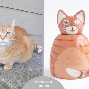 Custom Cat Urn - 25 lbs - cat cremation, pet urn, large cat urn, urn for cat, painted urn, small pet urn bild 7