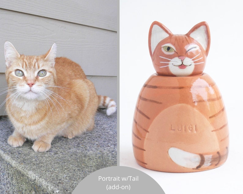 Custom Cat Urn - 25 lbs - cat cremation, pet urn, large cat urn, urn for cat, painted urn, small pet urn bild 7