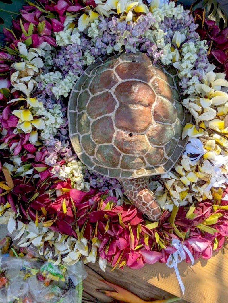 Painted Turtle Urn custom urn, biodegradable, cremation, funeral, turtle urn, sea turtle, ocean urn, ocean burial urn image 6
