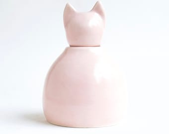 Pequena urna rosa suave para gatos - urna pequena para gatos, gato rosa, urna para gatos, urna para gatinhos, urna para gatos feita à mão, urna para gatos, urna para gatos de cremação, urna pequena para gatos
