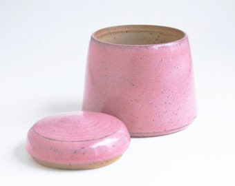 Speckled Sunset Pink Urn - 8 oz/4 oz - baby urn, small pet urn, keepsake urn, small pink urn, dark pink cremation urn