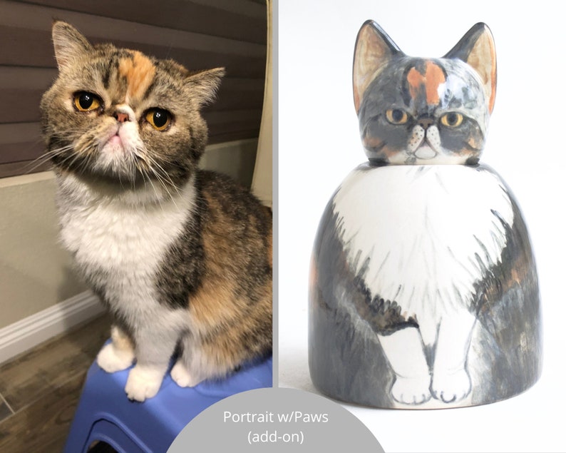 Custom Cat Urn - 25 lbs - cat cremation, pet urn, large cat urn, urn for cat, painted urn, small pet urn bild 6