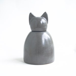 Large Slate Gray Cat Urn - urn for cat, Russian Blue cat urn, gray cat urn, grey cat urn